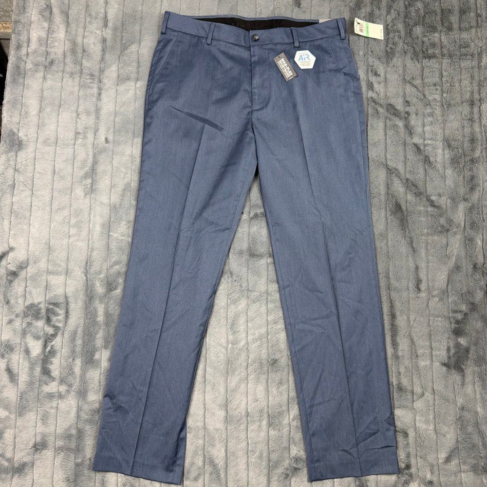Van Heusen Air Straight Fit Dress Pants Mens 34x32 Blue Haze Max-Flex 05M131462